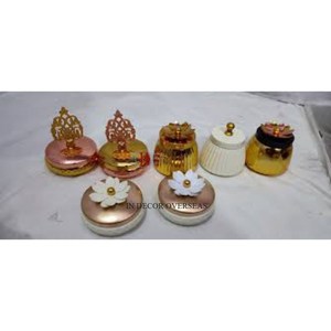 Cuencos de Metal de Alta Calidad para Servir Alimentos, con Base de Metal Chapada en Oro de Diseño Único y Elegante, con Parte Superior Redonda con Recubrimiento en Polvo de Color Blanco - Product Image 5