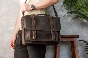 Luxury Genuine Leather Cross Body Sling <b>Messenger</b> <b>Bag</b> Large Capacity Stylish Business Handbag Inch Cotton Elegant <b>Laptop</b> - Product Image 3