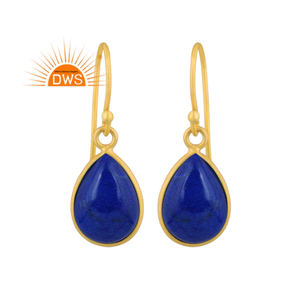 Vente chaude en argent Sterling naturel Lapis Lazuli pierres précieuses balancent boucle d'oreille fabricant de bijoux - Product Image 1