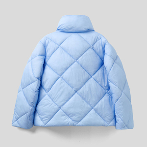 Chaqueta de burbujas de punto de algodón ligero ajustada para mujer, logotipo bordado personalizado de otoño, transpirable, impermeable, ecológico - Product Image 6