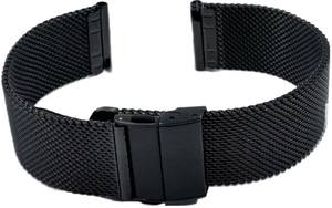 Unisex WD006 Stainless Steel <b>Watch</b> Strap 22mm Soft Black Lightweight Waterproof Adjustable Smartwatch <b>Band</b> 18-24mm - Product Image 6