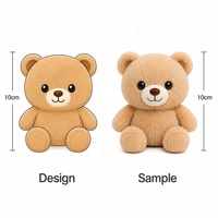 Mini ours en peluche de 10 cm, ours en peluche doux en coton PP brodé, vente en gros pour cadeau d'enfant