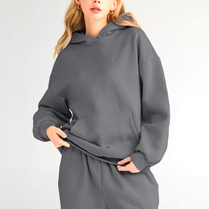 Precio de fábrica, sudaderas con capucha de gran tamaño para mujer, hombro caído, ropa de calle holgada, Sudadera con capucha, nueva moda, sudaderas con capucha de manga larga lisas en blanco - Product Image 1