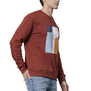 2025 otoño sudaderas para hombre de alta calidad Color personalizado y logotipo liso teñido transpirable mezcla de algodón sudadera al por mayor - Product Image 4