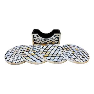 Dessous de verre en nacre dernier design pour sous-verre incrusté de café et de thé avec support de sous-verre pour la vente chaude - Product Image 1