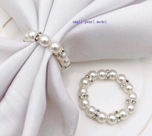 Ensemble de ronds de serviette en perles de strass élégants supports de décoration de table de luxe pour les mariages, les fêtes et les repas formels - Product Image 2