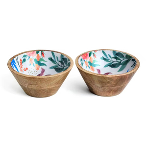 Bol de service de nourriture domestique de conception standard qualité exclusive bol en bois de couleur naturelle de style chic avec couverts à vendre - Product Image 3