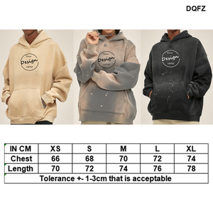 Sweat à capuche en coton éponge française délavé à l'acide en coton personnalisé avec poches sans ficelle - Product Image 3