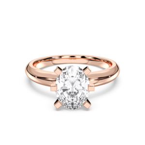 Forme ovale 2.00 carats E-F/VVS-VS Moissanite Solitaire bague de fiançailles en or massif ensemble de broches pour les femmes - Product Image 5