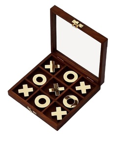 Plateau de Tic Tac Toe en bois, idéal pour la décoration, le jeu et une présentation élégante dans les maisons, les bureaux et les boutiques de cadeaux - Product Image 3