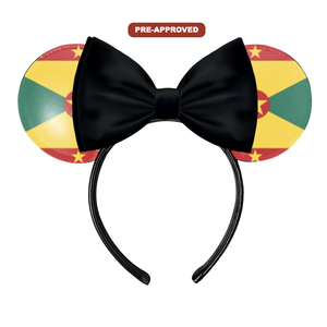 Diadema Personalizada Hecha a Medida con Orejas de Ratón, Diseño Pre-Aprobado, Bandera de Granada H.E.R. Accesorios - Product Image 1