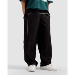 Pantalones Deportivos Unisex Tech Leisure, Corte Relajado, Color Negro, Transpirables, 100% Poliéster con Detalle de Ribete Distintivo - Product Image 6