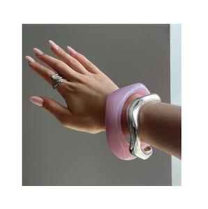 Elegant Waterproof Resin Bangle Unique Effect Crystal Clear Shine Customizable Handmade Bangles Modern Women Accessories - Product Image 1