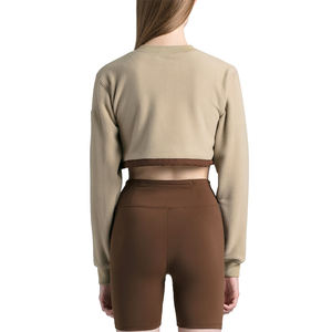 Custom Logo Printed Acid Wash Winter O-Neck Zip-Up Sweatshirt Women's Casual Loose Fit Pullover Yoga Gym Wear Running Fitness - Product Image 3