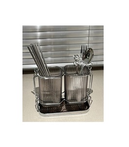 Soporte para cubiertos de 2 secciones de diseño clásico, soporte creativo para cubiertos de Metal de calidad para decoración de mesa de comedor, soporte para cubiertos - Product Image 1