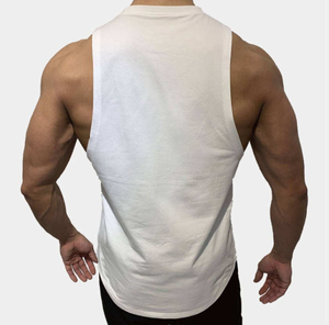 Camiseta sin mangas de algodón liso para hombre, precio de fábrica, bajo suministro de MOQ, camiseta sin mangas atlética para hombre, tela ajustada de alta elasticidad - Product Image 5