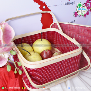 Produit de vente chaud rehaussez votre expérience de cadeau avec un panier-cadeau en bambou rustique et élégant - Product Image 4