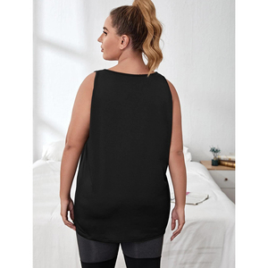 Camisetas sin mangas de talla grande para mujer hechas a medida al por mayor OEM camisetas sin mangas transpirables de material de alta calidad con color personalizado - Product Image 1