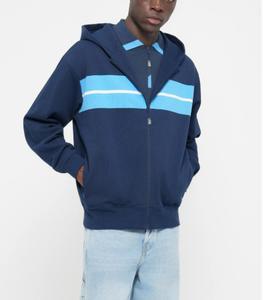 Sudadera con capucha y cremallera de bloque de color de alta calidad, ropa de calle con logotipo personalizado, sudadera deportiva, suministro de fábrica - Product Image 3