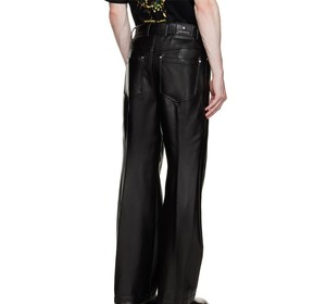 OEM Custom Logo Leather Pants Punk Hip Hop Leather <b>Bell</b> Bottom Pants Custom Men High Waist Leather Pant - Product Image 3