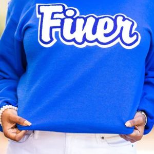 Felpa più fine con lettere morbide in cotone e ciniglia per i membri della confraternita abbigliamento greco elegante Unisex - Product Image 5