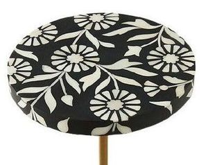 Designs de luxe en incrustation d'os Table de chevet Armoire de chevet en incrustation d'os Table d'appoint noire Meubles de salon d'Inde - Product Image 4