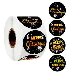 500pcs 4 Projetos Selo Etiquetas Feliz Natal Adesivos para Cartões Envelope Pacote Presente Etiquetas Scrapbooking