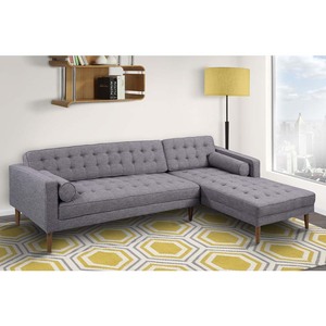L-shaped Home Furniture <b>Sofa</b> Set with Extendable Tufted Fabric Upholstery and Wooden Legs SFL68022 260x82cm - Product Image 5