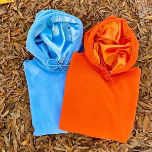 Sudaderas con capucha en blanco Unisex con logotipo personalizado de lujo con capucha de satén Sudaderas con capucha de seda lisas de algodón grueso para hombres - Product Image 2