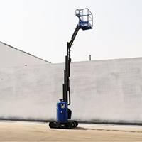 Plateforme élévatrice verticale télescopique hydraulique pliable à mât unique, à large application, électrique, 9m/10m, pour le nettoyage des murs-rideaux en verre
