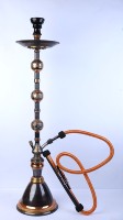 Chicha de luxe Mother Earth en oxyde de cuivre triple, trois niveaux, en laiton fait main, gravée, finition miroir, haute, vintage, 1 tuyau