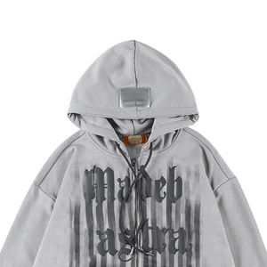 Sweat à capuche unisexe en polaire avec fermeture éclair pour l'hiver avec impression numérique de logo personnalisé teint en plaine pour hommes - Product Image 3