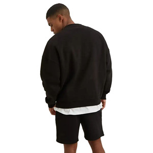 Sweat-shirt d'hiver à col rond pour homme, 100 % coton épais, avec logo brodé personnalisé, logo en relief 3D, lavé, écologique - Product Image 2