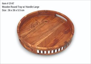 Plateau de service en bois de forme carrée avec poignée Plateau de service écologique Style moderne Royal Mariage Petit déjeuner Nourriture Décoratif - Product Image 6