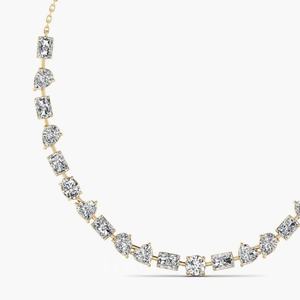 สร้อยคอเพชรหลากรูปทรงสีสีทองสุดหรูจากอินเดียหรูหราหลอมรวมของเจ้าหญิงลูกแพร์และตัดเพื่อความสวยงาม - Product Image 3