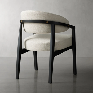 เก้าอี้รับประทานอาหารที่หรูหราพร้อมกรอบไม้เนื้อแข็งสีดำและที่นั่งลึกสบายสำหรับเก้าอี้รับประทานอาหารที่บ้าน - Product Image 4