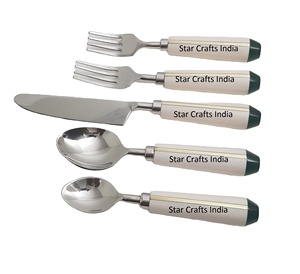 Kitchen Flatware Silverware Stainless Steel & Resin Handle Wholesale Cutlery Flatware Set Dinnerware Sets - Product Image 1