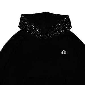Sweat-shirt à capuche tendance pour homme avec strass, style streetwear, fermeture éclair, manches oversize, strass, sweat-shirt tendance OEM - Product Image 5