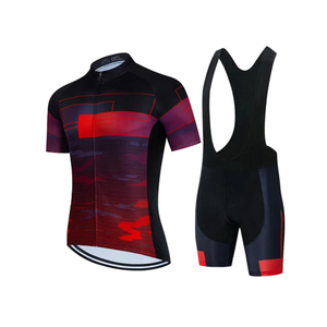 Maillot de cyclisme personnalisé par sublimation en élasthanne/coton cuissard à bretelles séchage rapide respirant pour cyclistes masculins - Product Image 1