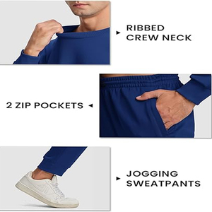 Vêtements de sport décontractés, ensemble de survêtement ample et respirant en coton 100% pour homme, vêtements de sport respirants et absorbant la transpiration - Product Image 2