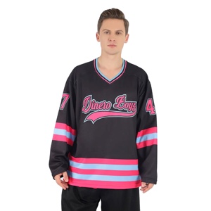 Color personalizado 100% poliéster Unisex adulto ropa deportiva Jersey ecológico transpirable antibacteriano en stock ropa de hockey sobre hielo - Product Image 6