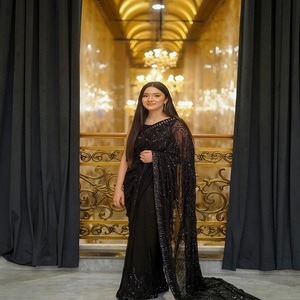 Tenue tendance Nouveau Saree premium De Qualité Lourde 60 Grammes Georgette 5MM Paillettes Travail Saree Fabricant De Surat - Product Image 1