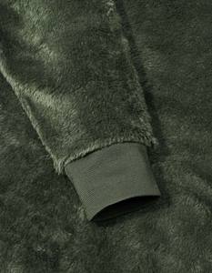 Olive Relax Fit <b>Sherpa</b> Pullover <b>Hoodie</b> ultra-soft <b>Sherpa</b> pullover <b>hoodie</b> in a warm olive shade - Product Image 3