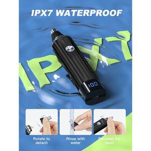 Tondeuse professionnelle rechargeable à écran LED pour sourcils et poils du visage, indolore, pour hommes et femmes, tondeuse nez-oreilles USB pour utilisation en camping-car - Product Image 5