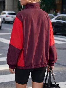 <b>Women</b> Color Block <b>Windbreaker</b> <b>Jacket</b> Lightweight Zip Up Pullover Outerwear <b>for</b> Running Travel Outdoor - Product Image 2