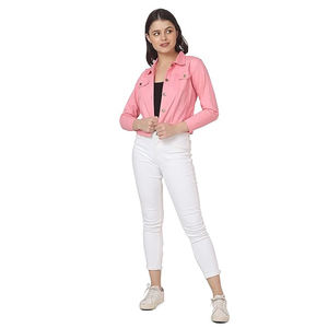 Oversized Cropped Denim Jacket Vintage Crop Top Button Pocket Sleeve <b>Baggy</b> <b>Jeans</b> Jackets <b>Women</b> Spring - Product Image 2