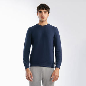 Superventas hombres cuello redondo sudaderas hombres Color azul Slim Fit sudadera 100% algodón hombres transpirable sudadera de gran tamaño pulóver - Product Image 1