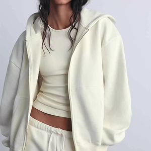 Sudadera con Capucha de Forro Polar para Mujer, Estilo Urbano, Tendencia de Invierno, Cierre Completo, Mangas Largas, Colección de Sudaderas para Correr y Entrenar - Product Image 2