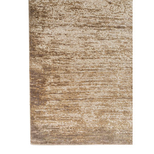 พรมขนสัตว์ผสมไหมถักมือสีเบจน้ำตาลลายเอนโทรปี สำหรับห้องนั่งเล่น พรมปูพื้นทางเดิน ลายเรขาคณิตสี่เหลี่ยมผืนผ้าสำหรับตกแต่งบ้าน - Product Image 4