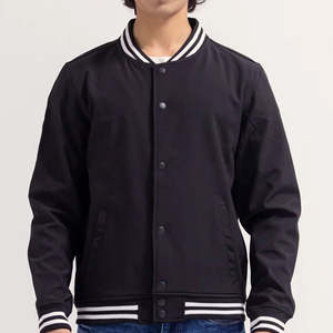 Nueva chaqueta universitaria de poliéster con logotipo personalizado a la moda para hombre, tipo de cierre, bolsillos con botones, chaqueta universitaria de bombardero de béisbol Letterman - Product Image 1